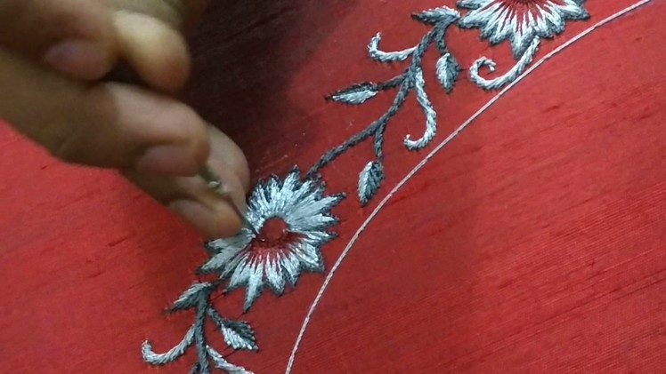 How to do shading work - long and short embroidery stitch