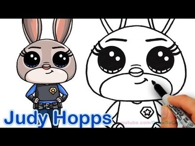 How to Draw Disney Zootopia Rabbit Judy Hopps Step by step Cute