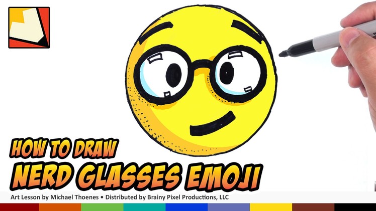 How to Draw Emojis - Nerd With Glasses Emoji - Step by Step for Beginners | BP