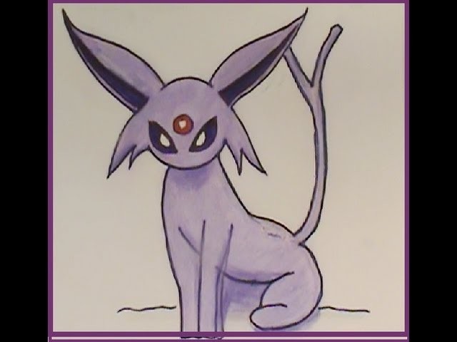 How To Draw ESPEON Pokemon Tutorial EASY NEW!