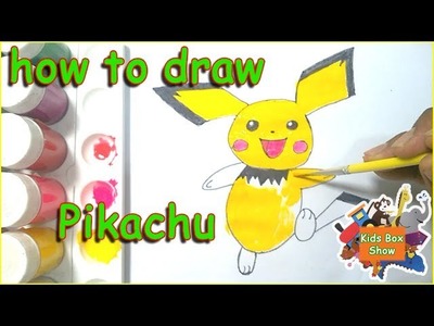 How to draw Pokemon Pikachu easy for kids step by step, Drawing and painting colors pages