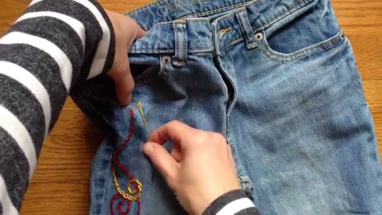 How to Embroider a Chain Stitch on Jeans