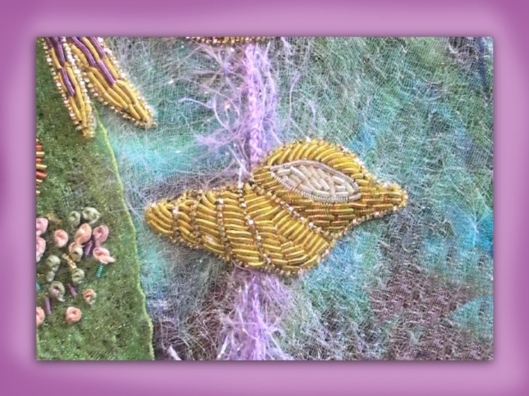 How to embroider a goldwork seashell