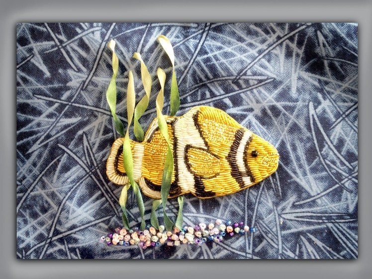 How to embroider a goldwork clownfish