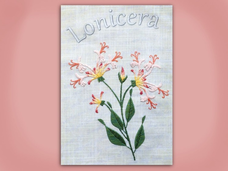 How to embroider a honeysuckle branch