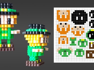 How to Make 3D Leprechaun out of Perler Beads