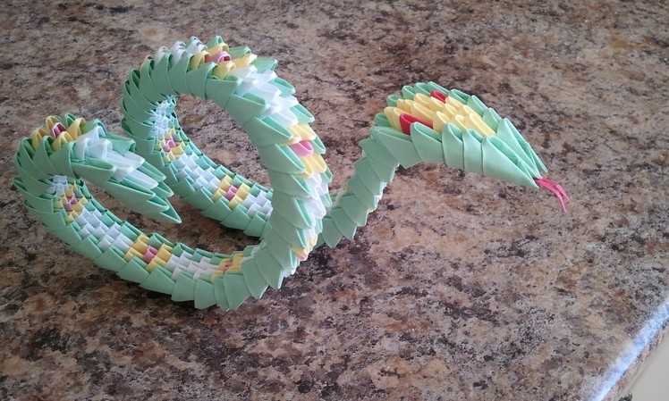 How to make 3D origami snake, part 1