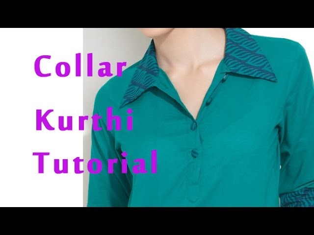 How to stitch band collar, How to sew band collar kurti, shirt collar kurti