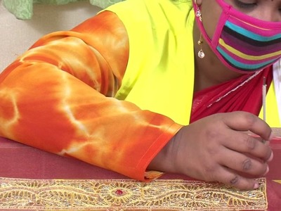 Karchupi work on blouse