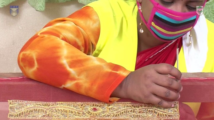 Karchupi work on blouse