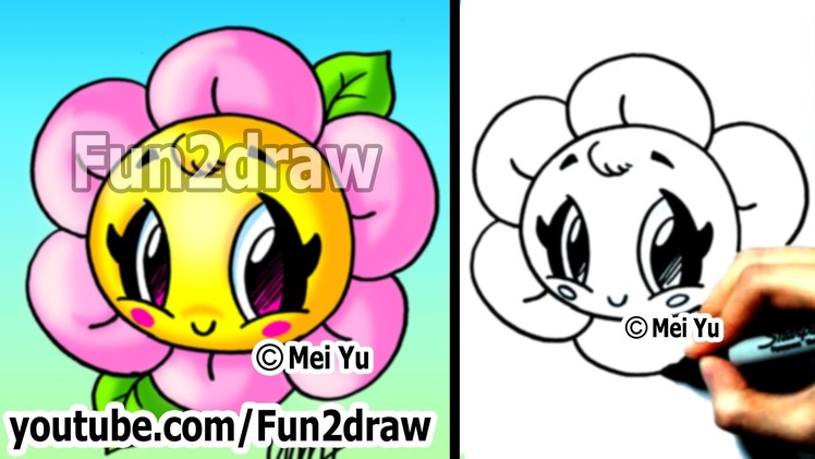 Kawaii Tutorial - How to Draw a Flower - Cute & Easy! - Popular Drawing Channels - Fun2draw