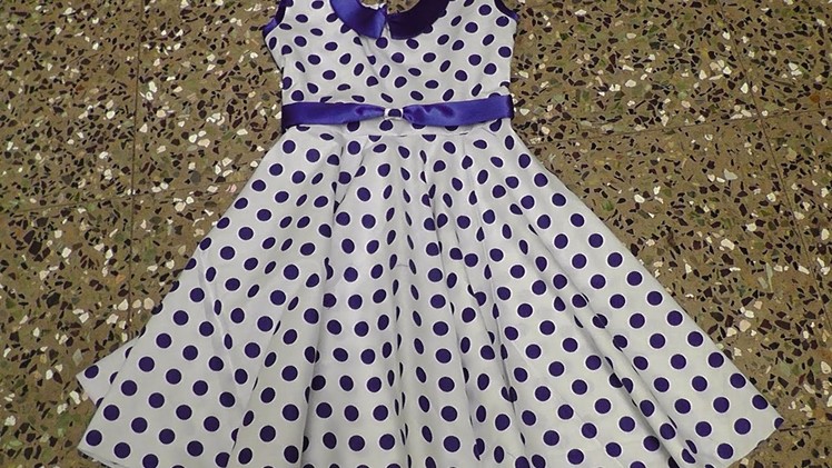 Kids stylish frock with peter pan neck cutting and stitching. PART - 2