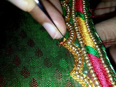 Latest Aari embroidery on blouse