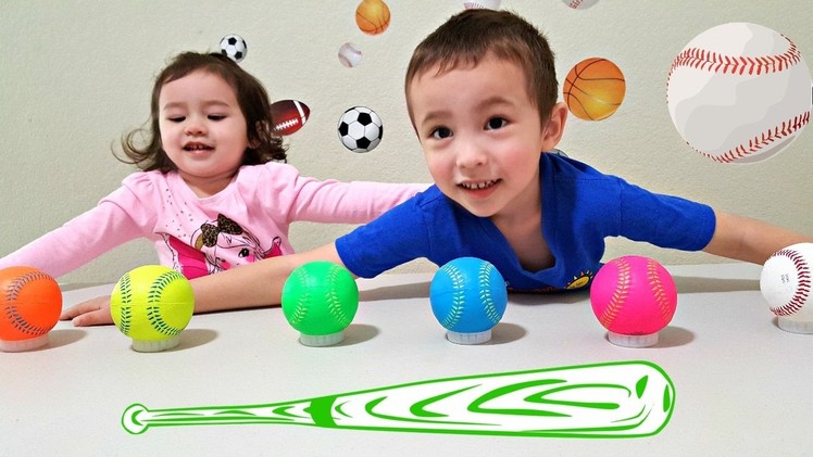 Learn Colors with Balls for Children, Toddlers, and Babies - Colours with Baseballs