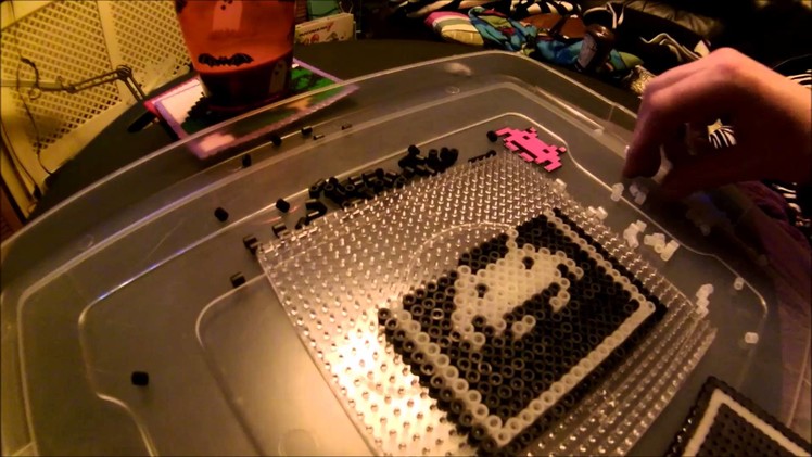 Making a hama bead space invader coaster