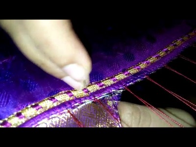 Making Aari embroidery on ready blouse
