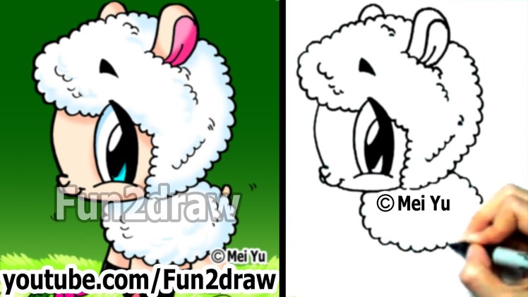Mei Yu - Fun2draw - How to Draw Cute Animals - Cartoon Sheep - Easy Drawings