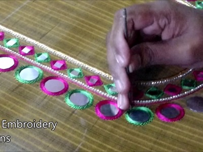 Mirror work blouses tutorial | hand embroidery designs | hand embroidery designs for beginners