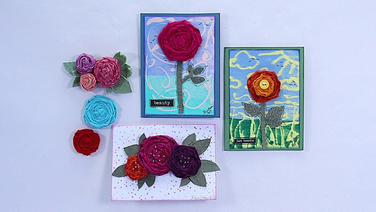 Mixed Media Sari Ribbon Flowers and More with Barb Owen - HowToGetCreative.com