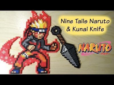 Nine-Tails Naruto and Kunai Knife Perler Sprites