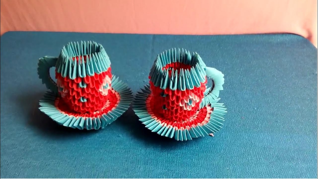 Origami 3d cup of tea tutorial How to make origami 3d cup of tea làm