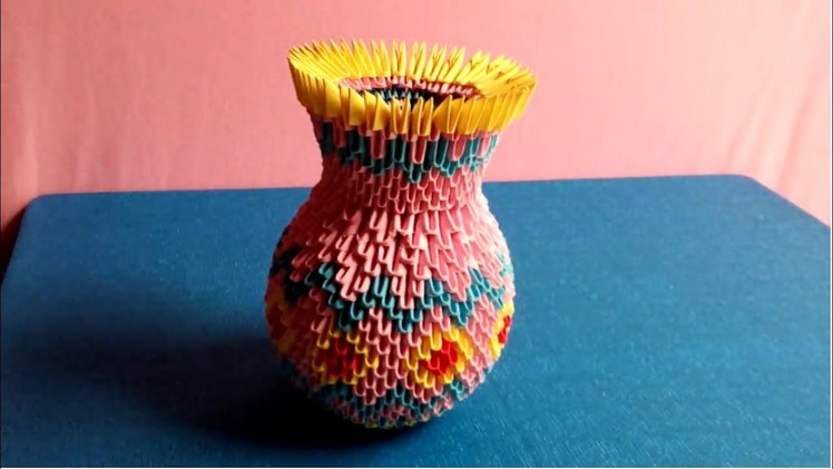 Origami 3d vase tutorial   how to make a vase by paper   xếp lọ hoa giấy origami