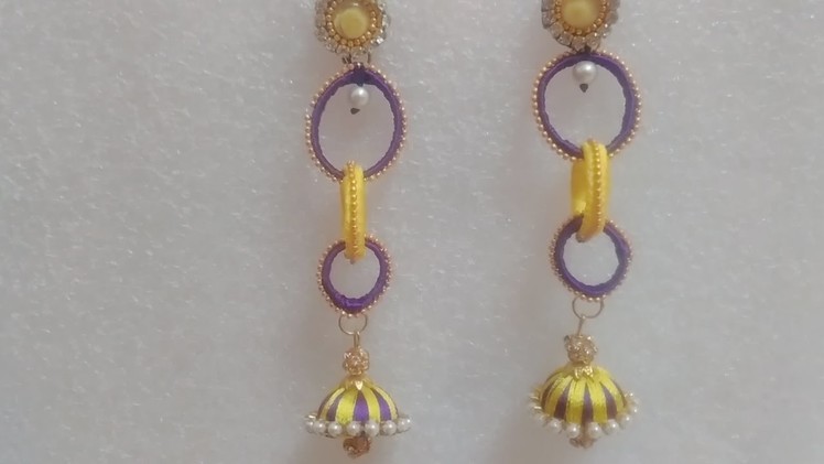 Party wear silk thread trible round jhumka long earring making