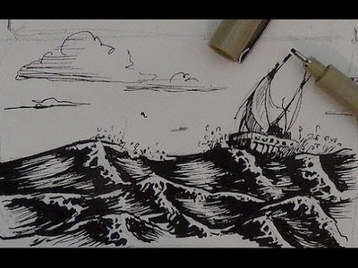 Pen and Ink Drawing Tutorial | How to draw water