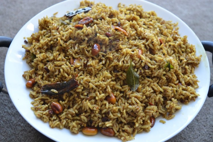 Puli Sadam.Kovil Puliyodharai.Tamarind Rice (Temple Style) - Variety Rice Recipe (in Tamil)