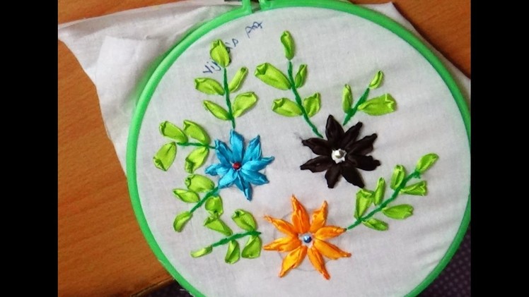 Ribbon Embroidery beautiful  Flower Designs