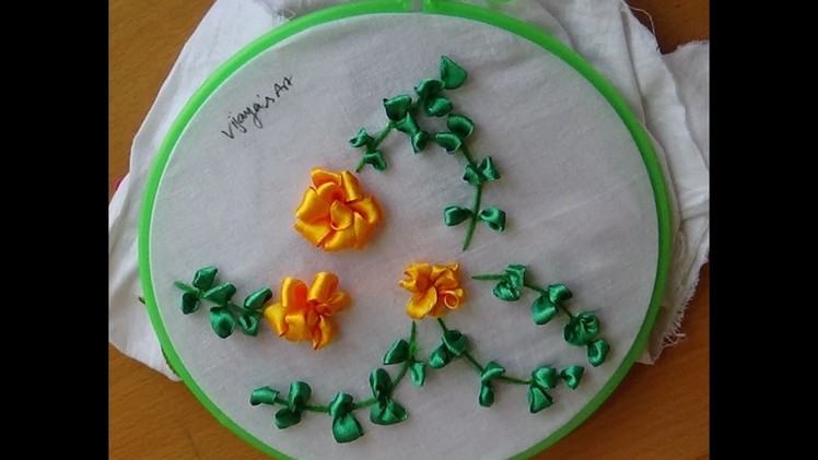 Ribbon Embroidery  - Ribbon flower embroidery Designs