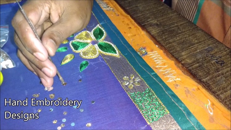 Simple maggam work blouse designs | hand embroidery designs | basic embroidery stitches designs