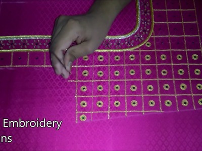 Simple maggam work blouse designs | hand embroidery designs | indian zari work designs
