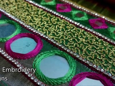 Simple maggam work blouse designs | hand embroidery designs | mirror work blouses tutorial