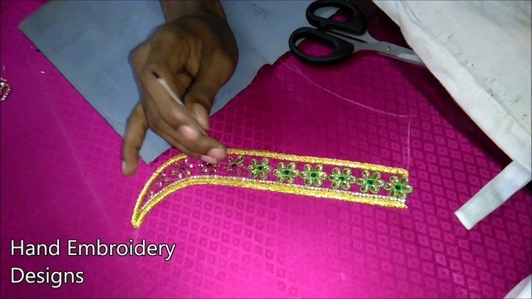Simple maggam work blouses | hand embroidery designs | hand embroidery designs for beginners