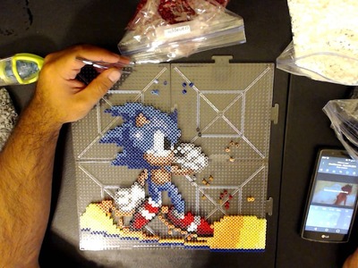 Sonic the Hedgehog 3 Snowboarding Pixel Bead Perler Sprite Art