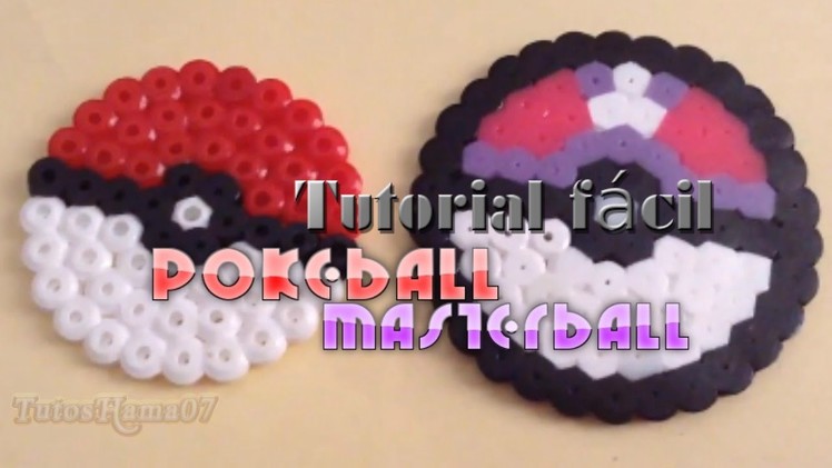 Tutorial: Pokeball y Master ball con hama beads FÁCIL