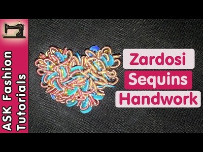Zardosi Sequins Stitches work Tutorial | Handwork | in Hindi