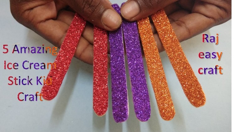 5 Amazing Ice Cream Stick Kid Craft || Diy || best ideas of popsicle sticks