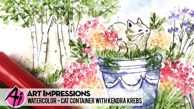 Ai Watercolor - Cat Container by Kendra Krebs