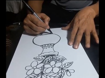 Art & Craft: How to Draw A Flower Vase ফুলদানী অংকন