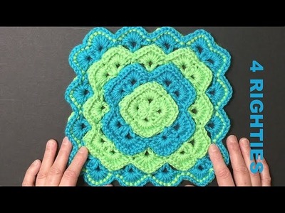 Crochet Box Stitch Pattern For Blanket, Pillow, Pot Holder etc. (4 RIGHTIES)