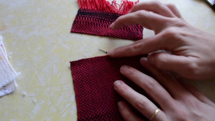Cutting hand woven cloth, part 1