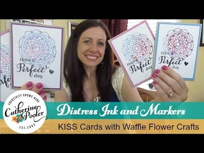 Distress Ink and Marker Doily KISS Cards