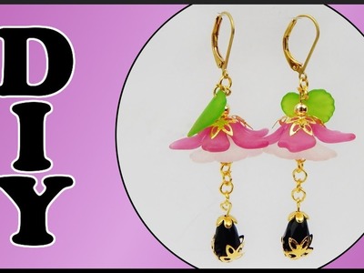 DIY | Blumen Ohrringe | Schmuck | Flower teardrop earrings | Beadwork jewelry