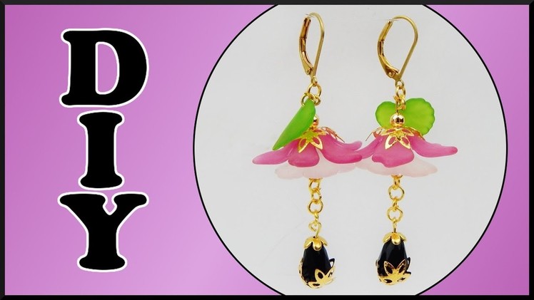 DIY | Blumen Ohrringe | Schmuck | Flower teardrop earrings | Beadwork jewelry