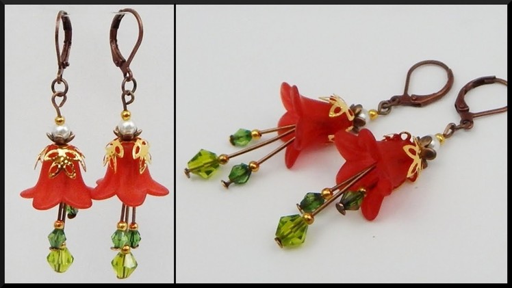 DIY | Blumen Ohrringe | Schmuck | Acrylic flower earrings | Beadwork jewelry