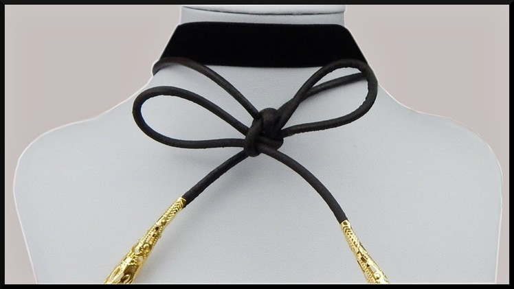 DIY Choker | Leder Kette mit Schleife | Leather bow necklace | velvet ribbon | jewelry