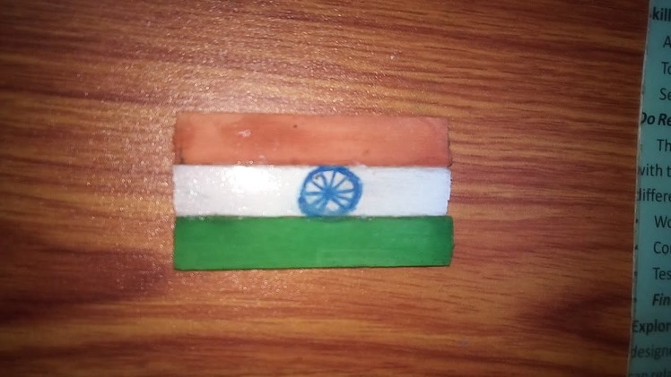 DIY craft-- make Indian flag batch by hand