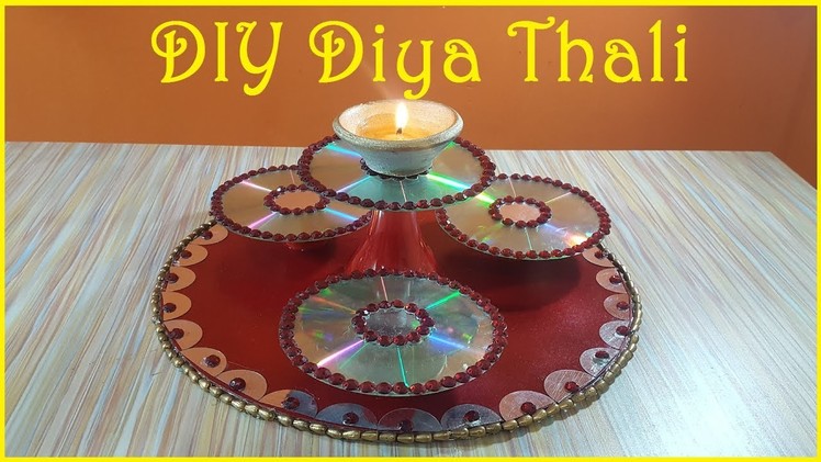 DIY Diya Thali | Decorative Thali | msjustcraft | 5 minute craft